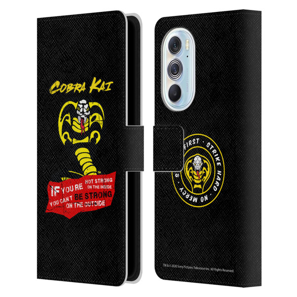 Cobra Kai Composed Art Be Strong Logo Leather Book Wallet Case Cover For Motorola Edge X30