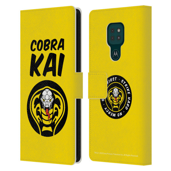 Cobra Kai Composed Art Logo 2 Leather Book Wallet Case Cover For Motorola Moto G9 Play