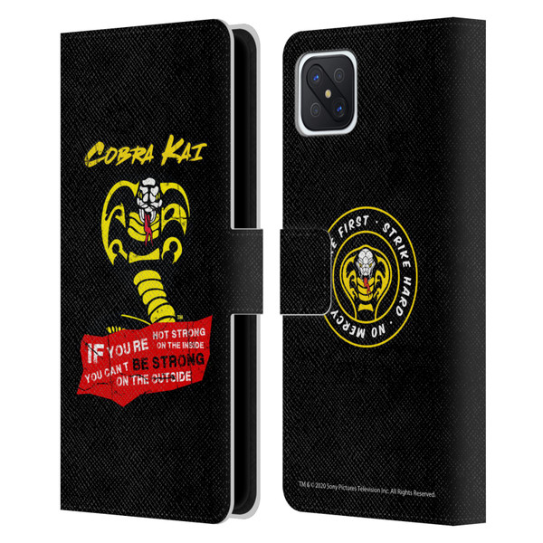 Cobra Kai Composed Art Be Strong Logo Leather Book Wallet Case Cover For OPPO Reno4 Z 5G