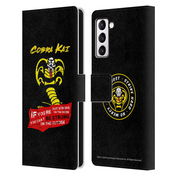 Cobra Kai Composed Art Be Strong Logo Leather Book Wallet Case Cover For Samsung Galaxy S21+ 5G