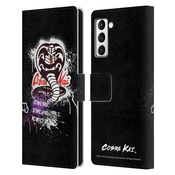 Cobra Kai Composed Art No Mercy Logo Leather Book Wallet Case Cover For Samsung Galaxy S21+ 5G