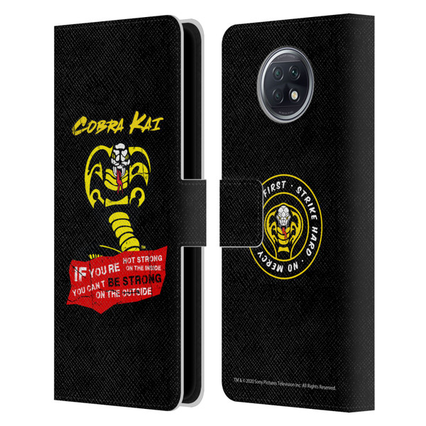 Cobra Kai Composed Art Be Strong Logo Leather Book Wallet Case Cover For Xiaomi Redmi Note 9T 5G