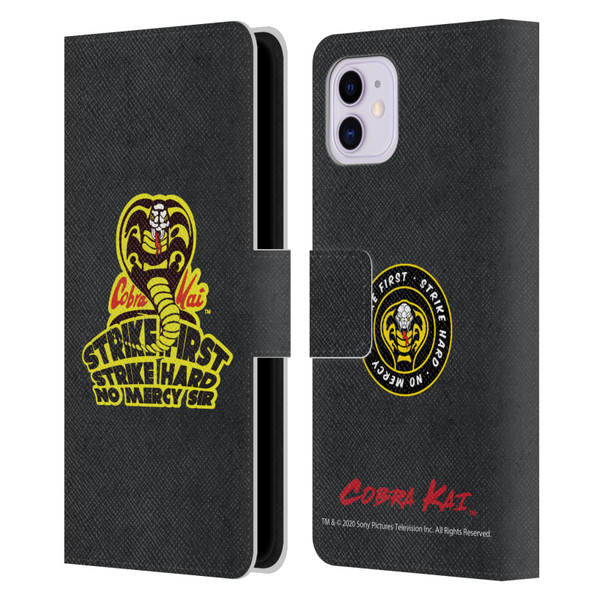 Cobra Kai Graphics 2 Strike Hard Logo Leather Book Wallet Case Cover For Apple iPhone 11