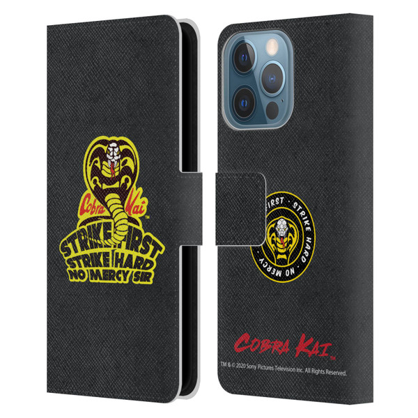 Cobra Kai Graphics 2 Strike Hard Logo Leather Book Wallet Case Cover For Apple iPhone 13 Pro