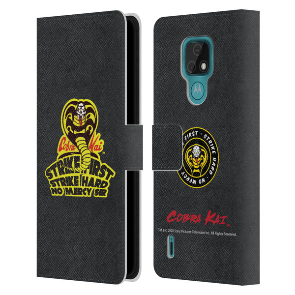Cobra Kai Graphics 2 Strike Hard Logo Leather Book Wallet Case Cover For Motorola Moto E7