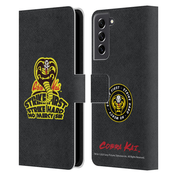 Cobra Kai Graphics 2 Strike Hard Logo Leather Book Wallet Case Cover For Samsung Galaxy S21 FE 5G