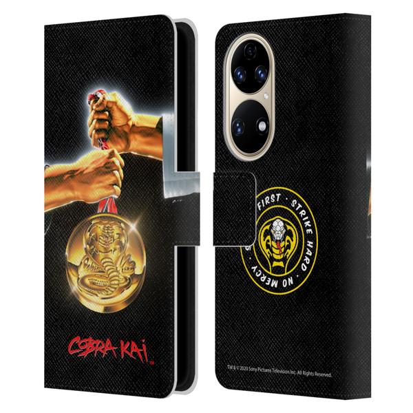 Cobra Kai Graphics Gold Medal Leather Book Wallet Case Cover For Huawei P50