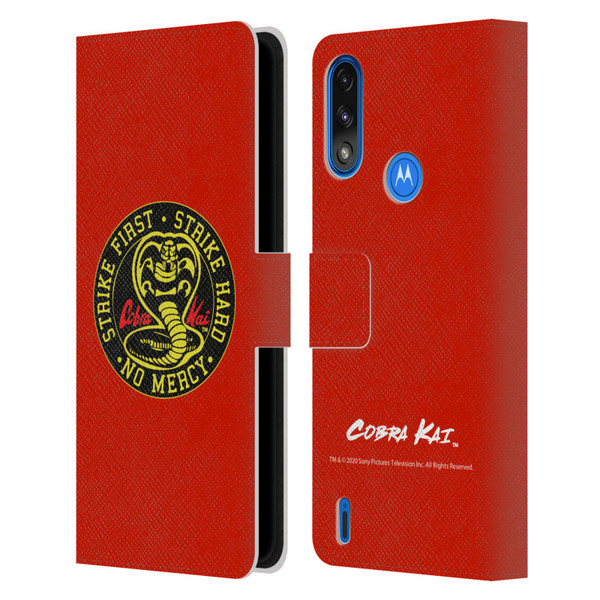 Cobra Kai Graphics Strike Logo Leather Book Wallet Case Cover For Motorola Moto E7 Power / Moto E7i Power