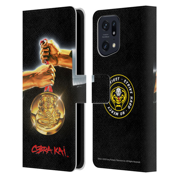Cobra Kai Graphics Gold Medal Leather Book Wallet Case Cover For OPPO Find X5