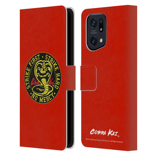 Cobra Kai Graphics Strike Logo Leather Book Wallet Case Cover For OPPO Find X5 Pro