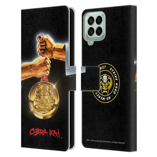 Cobra Kai Graphics Gold Medal Leather Book Wallet Case Cover For Samsung Galaxy M33 (2022)