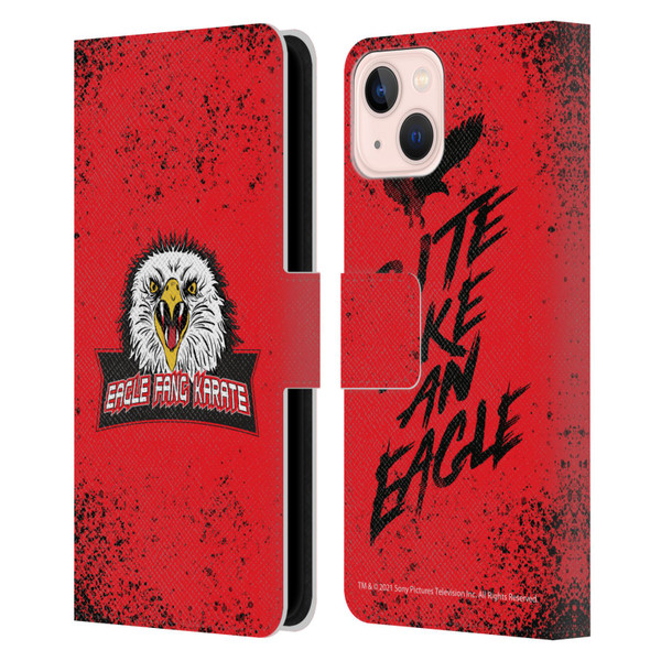 Cobra Kai Key Art Eagle Fang Logo Leather Book Wallet Case Cover For Apple iPhone 13