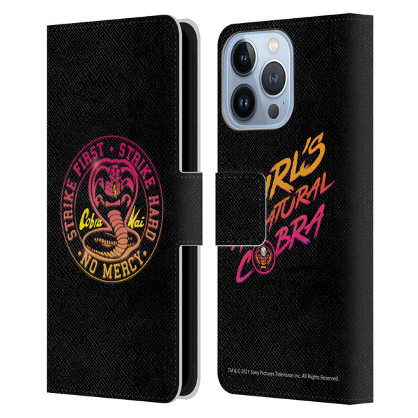 Cobra Kai Key Art Strike Hard Logo Leather Book Wallet Case Cover For Apple iPhone 13 Pro