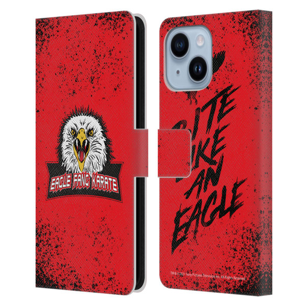Cobra Kai Key Art Eagle Fang Logo Leather Book Wallet Case Cover For Apple iPhone 14 Plus