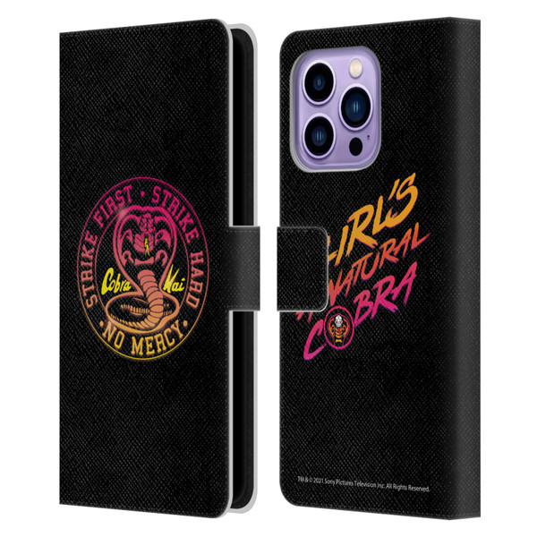 Cobra Kai Key Art Strike Hard Logo Leather Book Wallet Case Cover For Apple iPhone 14 Pro Max