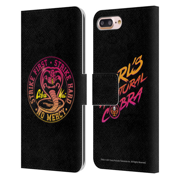 Cobra Kai Key Art Strike Hard Logo Leather Book Wallet Case Cover For Apple iPhone 7 Plus / iPhone 8 Plus