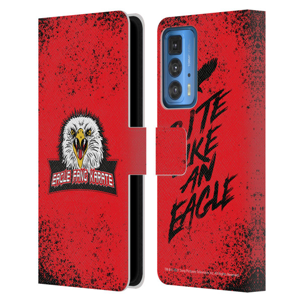 Cobra Kai Key Art Eagle Fang Logo Leather Book Wallet Case Cover For Motorola Edge 20 Pro