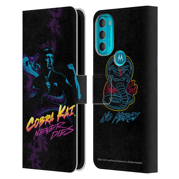 Cobra Kai Key Art Johnny Lawrence Never Dies Leather Book Wallet Case Cover For Motorola Moto G71 5G