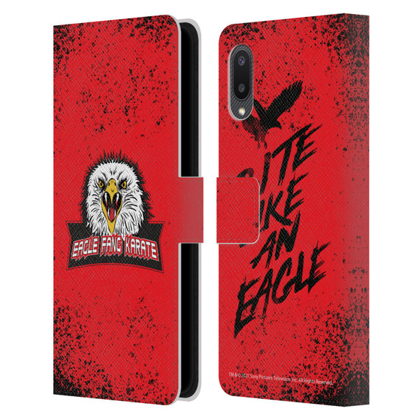 Cobra Kai Key Art Eagle Fang Logo Leather Book Wallet Case Cover For Samsung Galaxy A02/M02 (2021)