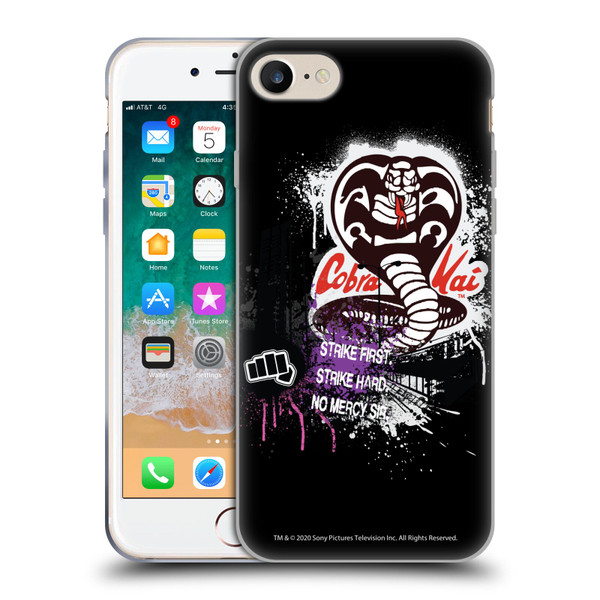 Cobra Kai Composed Art No Mercy Logo Soft Gel Case for Apple iPhone 7 / 8 / SE 2020 & 2022