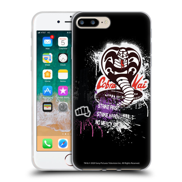 Cobra Kai Composed Art No Mercy Logo Soft Gel Case for Apple iPhone 7 Plus / iPhone 8 Plus