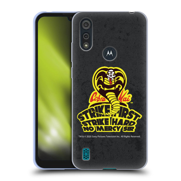 Cobra Kai Graphics 2 Strike Hard Logo Soft Gel Case for Motorola Moto E6s (2020)