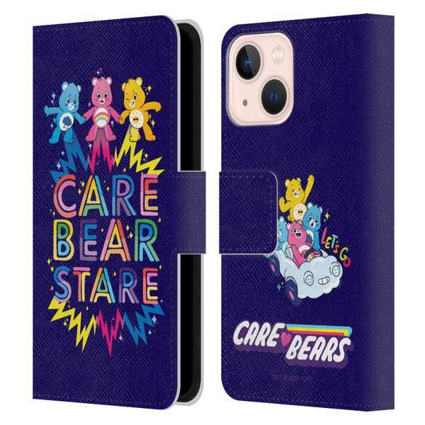 Care Bears 40th Anniversary Stare Leather Book Wallet Case Cover For Apple iPhone 13 Mini
