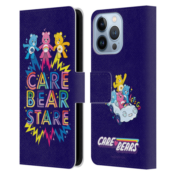 Care Bears 40th Anniversary Stare Leather Book Wallet Case Cover For Apple iPhone 13 Pro