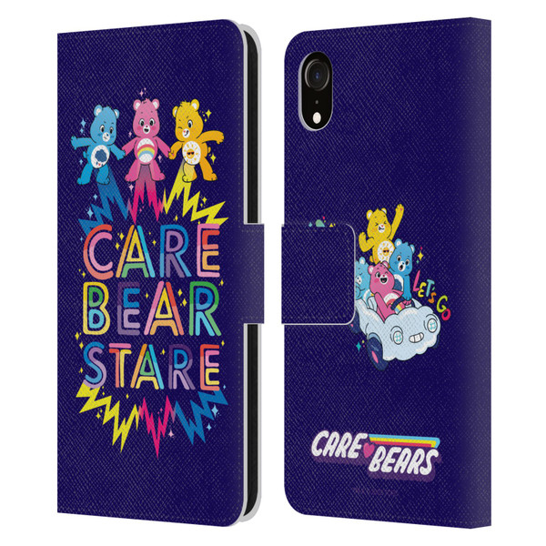 Care Bears 40th Anniversary Stare Leather Book Wallet Case Cover For Apple iPhone XR