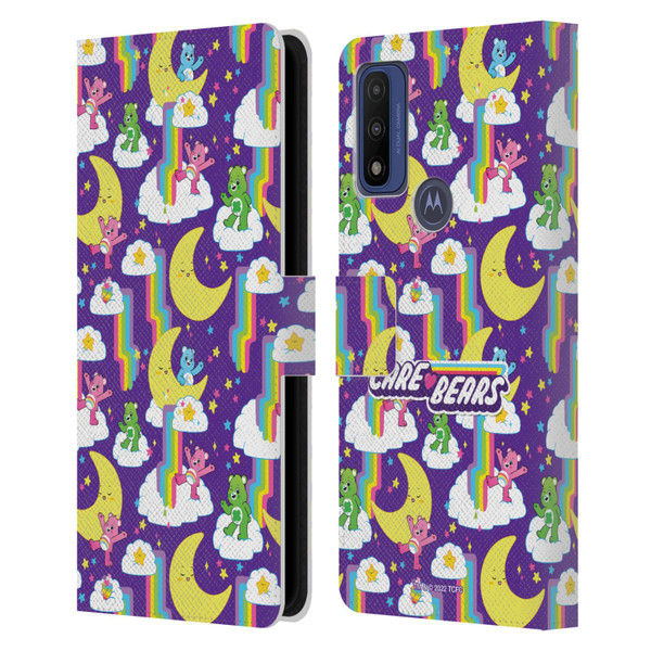 Care Bears 40th Anniversary Rainbow Falls Leather Book Wallet Case Cover For Motorola G Pure