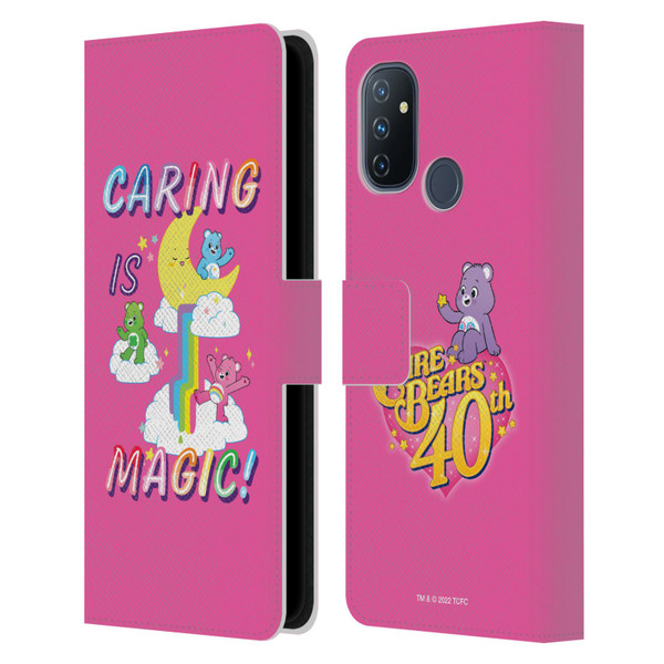 Care Bears 40th Anniversary Caring Is Magic Leather Book Wallet Case Cover For OnePlus Nord N100