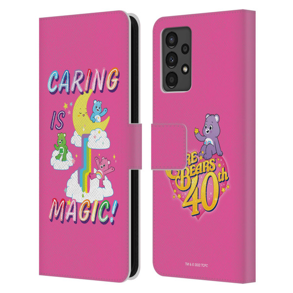 Care Bears 40th Anniversary Caring Is Magic Leather Book Wallet Case Cover For Samsung Galaxy A13 (2022)