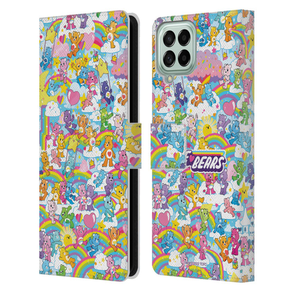 Care Bears 40th Anniversary Rainbow Leather Book Wallet Case Cover For Samsung Galaxy M33 (2022)