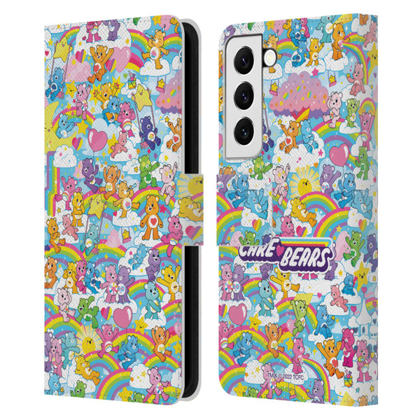 Care Bears 40th Anniversary Rainbow Leather Book Wallet Case Cover For Samsung Galaxy S22 5G