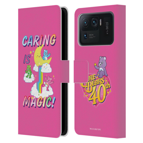 Care Bears 40th Anniversary Caring Is Magic Leather Book Wallet Case Cover For Xiaomi Mi 11 Ultra