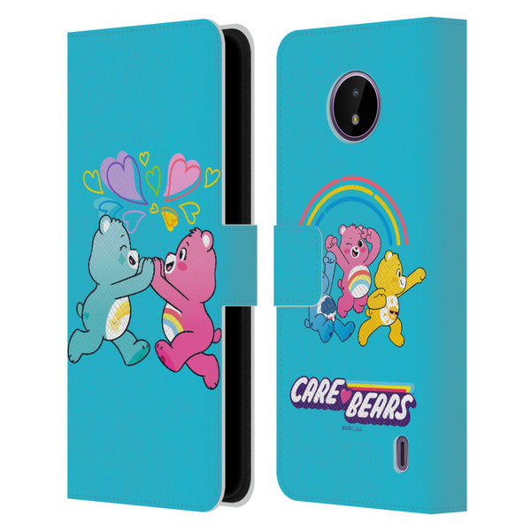 Care Bears Characters Funshine, Cheer And Grumpy Group 2 Leather Book Wallet Case Cover For Nokia C10 / C20