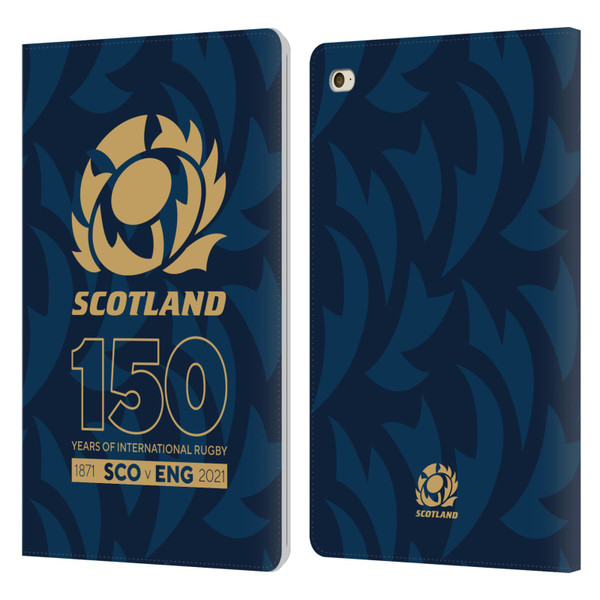 Scotland Rugby 150th Anniversary Thistle Leather Book Wallet Case Cover For Apple iPad mini 4