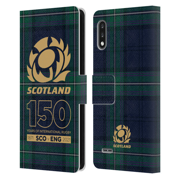 Scotland Rugby 150th Anniversary Tartan Leather Book Wallet Case Cover For LG K22