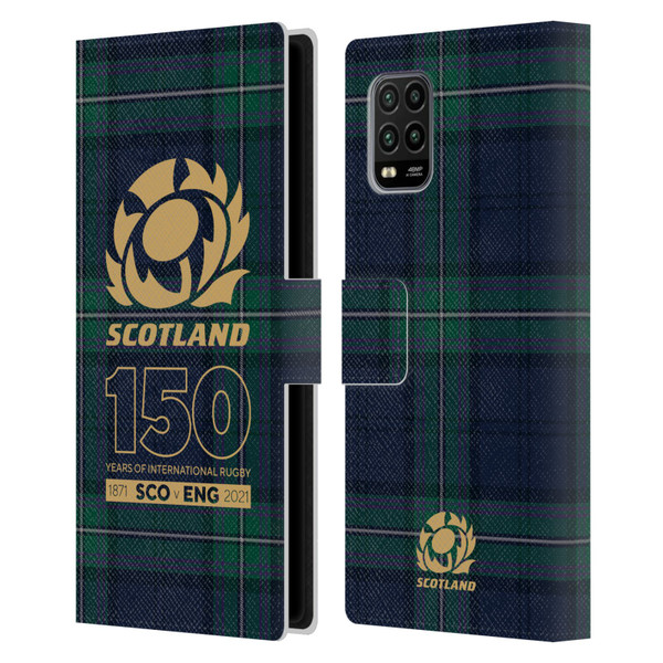 Scotland Rugby 150th Anniversary Tartan Leather Book Wallet Case Cover For Xiaomi Mi 10 Lite 5G