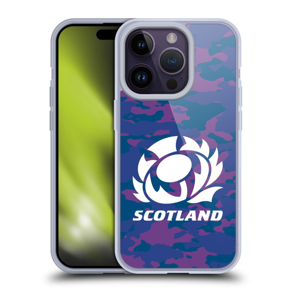 Scotland Rugby Logo 2 Camouflage Soft Gel Case for Apple iPhone 14 Pro