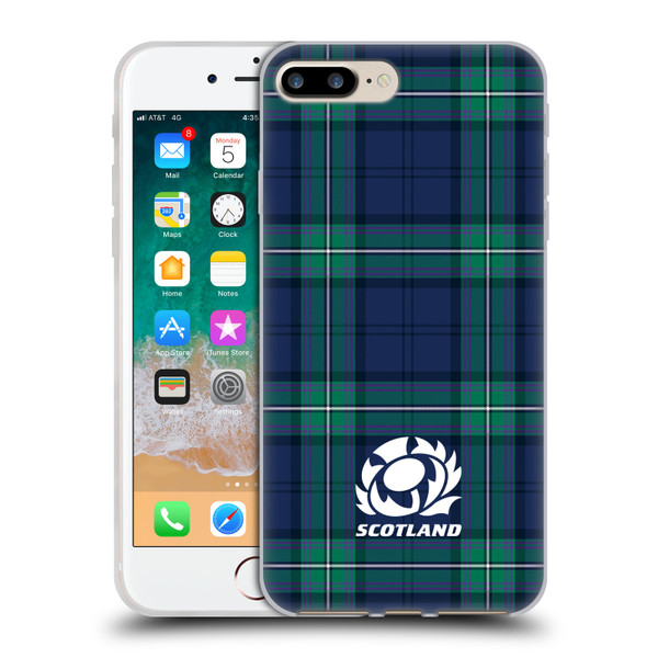 Scotland Rugby Logo 2 Tartans Soft Gel Case for Apple iPhone 7 Plus / iPhone 8 Plus
