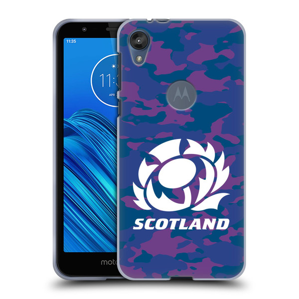 Scotland Rugby Logo 2 Camouflage Soft Gel Case for Motorola Moto E6