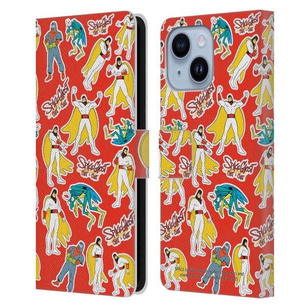 Space Ghost Coast to Coast Graphics Icons Leather Book Wallet Case Cover For Apple iPhone 14 Plus