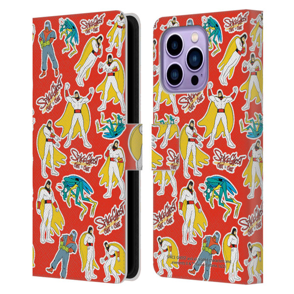 Space Ghost Coast to Coast Graphics Icons Leather Book Wallet Case Cover For Apple iPhone 14 Pro Max