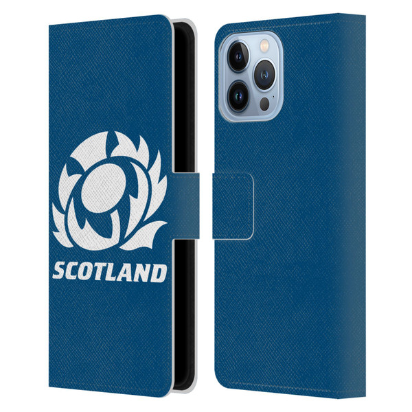 Scotland Rugby Logo 2 Plain Leather Book Wallet Case Cover For Apple iPhone 13 Pro Max