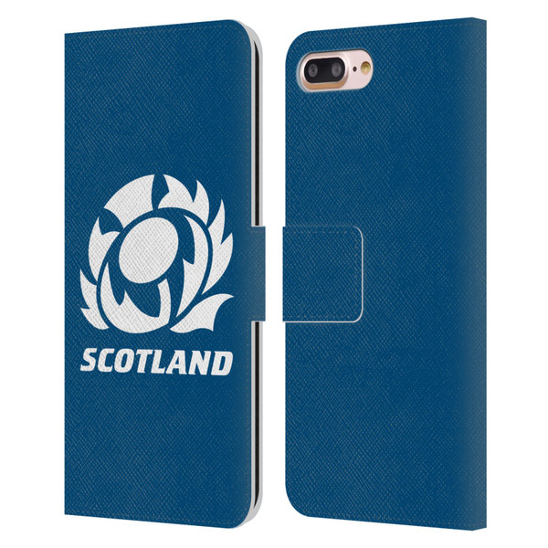 Scotland Rugby Logo 2 Plain Leather Book Wallet Case Cover For Apple iPhone 7 Plus / iPhone 8 Plus