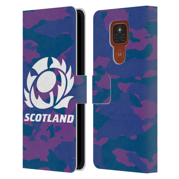 Scotland Rugby Logo 2 Camouflage Leather Book Wallet Case Cover For Motorola Moto E7 Plus