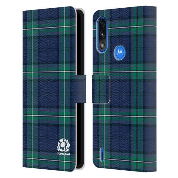 Scotland Rugby Logo 2 Tartans Leather Book Wallet Case Cover For Motorola Moto E7 Power / Moto E7i Power
