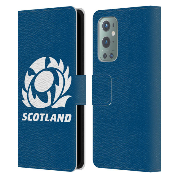 Scotland Rugby Logo 2 Plain Leather Book Wallet Case Cover For OnePlus 9