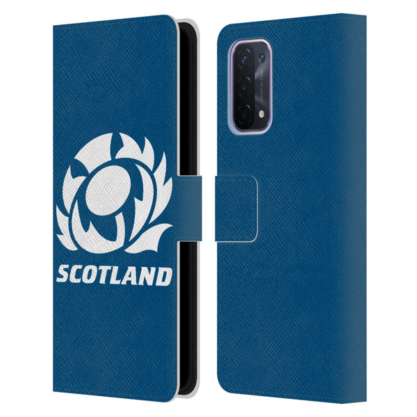 Scotland Rugby Logo 2 Plain Leather Book Wallet Case Cover For OPPO A54 5G